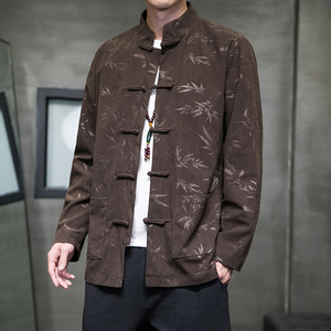 2024秋冬风男装灯芯绒印花唐装汉服夹克外套C229/Y788/P105图片