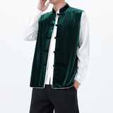 2025秋冬风男装丽丝绒唐装汉服马甲外套大码C229-Y1114-P110，男装背心/马甲，电商C229