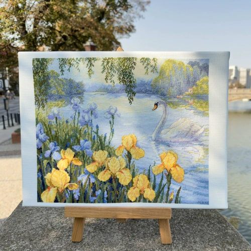 春天十字绣 Полная вышивка, новая линия, вышивка, Лебединое озеро, пейзаж для гостиной и ресторана, ручная вышивка, декоративная живопись