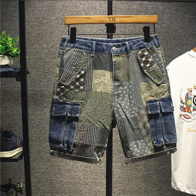 而来潮牌卡其花色美式休闲牛仔裤