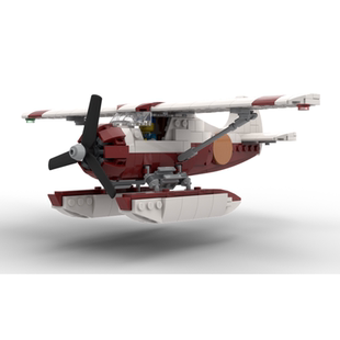 MOC积木军事 水上飞机模型 小颗粒拼装积木玩具儿童男