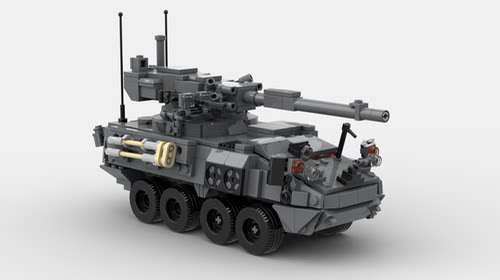 MOC积木军事 M1128装甲车模型 适用拼装益智积木玩具儿童男孩