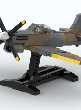 MOC-152107二战风暴mk. V战斗飞机 小颗粒拼装积木玩具套装男孩