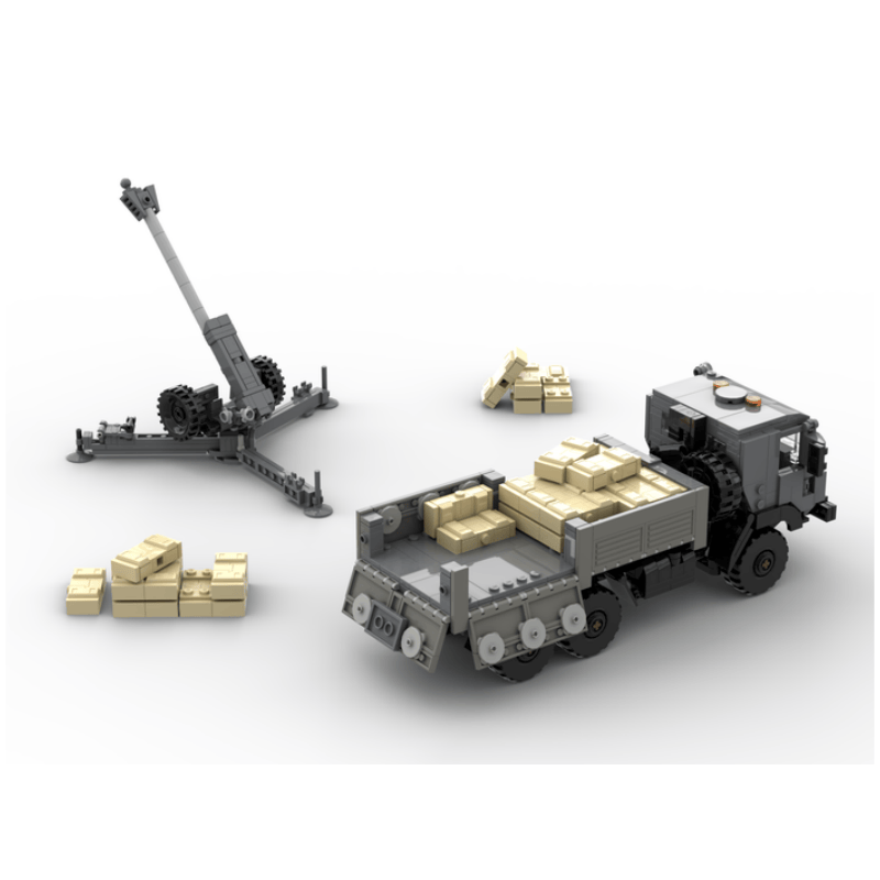 MOC积木D-30榴弹炮模型玩具