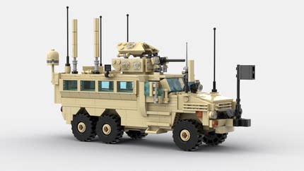 MOC-133158 RG-33防地雷装甲车适用小颗粒拼装积木玩具儿童男
