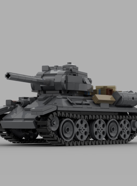 MOC-84783 二战T-34坦克军事模型小颗粒拼装积木儿童玩具套装礼物