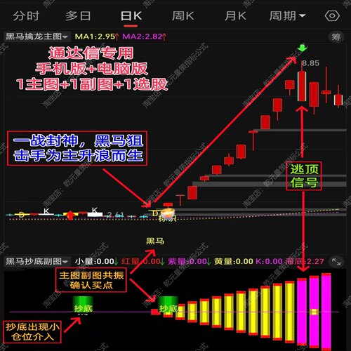 主力黑马擒龙抄底起爆点龙头指标