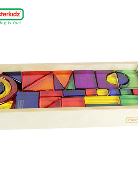 香港贝思德masterkidz色彩水晶积木30件套益智拼搭玩具形状积木