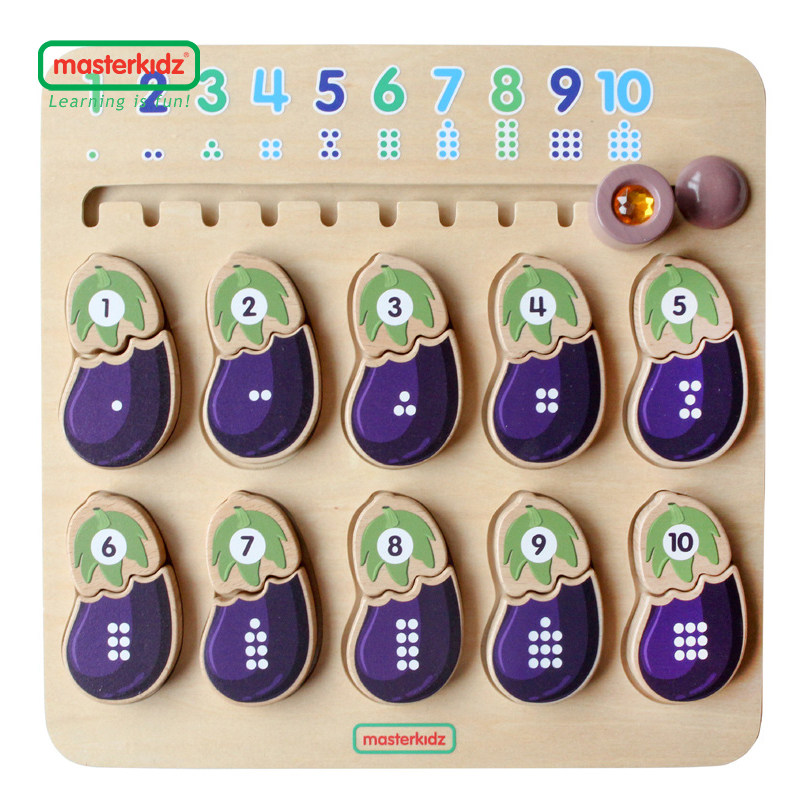 masterkidz数与量学习茄子儿童数学玩具1-10数字滑轨游戏板益智