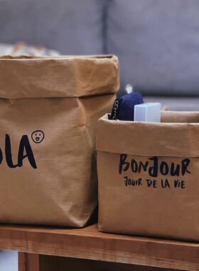 可水洗收纳袋袋牛皮纸袋干花绿植花盆ins包装厚面包吐司食品防油