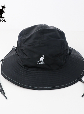 KANGOL袋鼠男女同款遮阳帽纯色透气舒适时尚网眼系带渔夫帽K5333