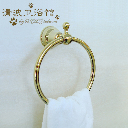 炫黄金色毛巾环卫生间五金挂件