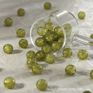 玉碎爆花琉璃珠子圆珠diy串珠散珠手链材料配件 100颗 6.99元