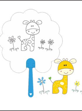 6.1儿童节礼品幼儿园涂色画画diy线稿扇子 太空手绘上色夏季纸扇