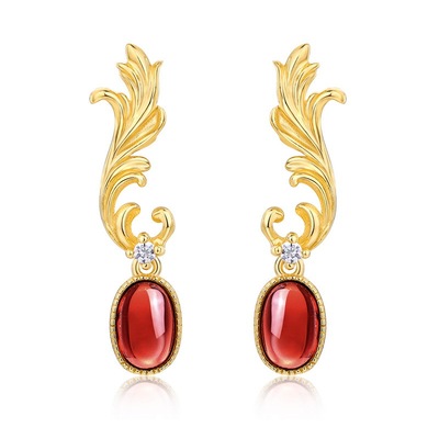 复古轻奢百搭925纯银耳钉耳环