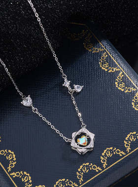 爱心情人节礼物足银项链锁骨链