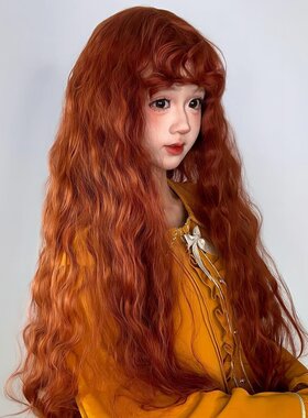 万圣节假发女长卷发羊毛卷全头套