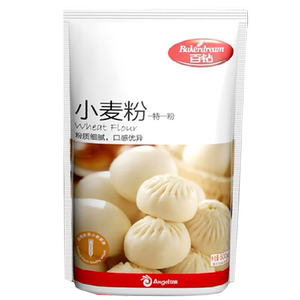 安琪百钻中筋面粉小麦粉 中式面点馒头包子白 烘焙月饼中筋粉500g