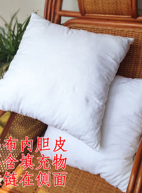 纯棉白皮靠垫套汽车抱枕芯