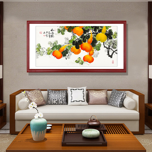 饰画 五福临门葫芦挂画客厅壁画沙发背景墙饭厅墙画新中式 餐厅装