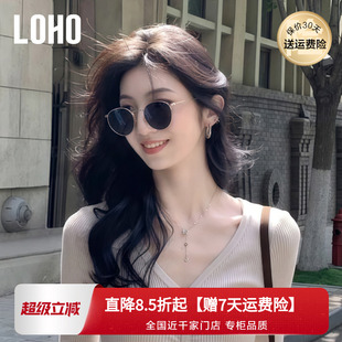 LOHO港风老钱风墨镜金属圆框方圆脸显脸小偏光开车近视墨镜太阳镜