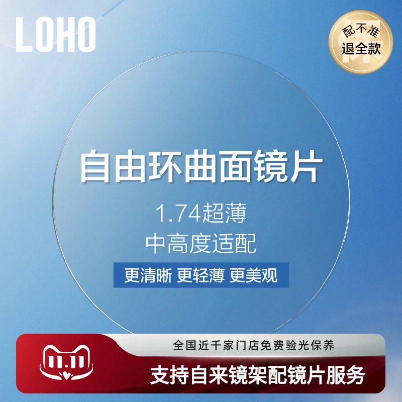 LOHO镜片超薄防蓝光眼镜定制