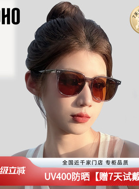 LOHO墨镜女款2026新款潮流时尚GM小框偏光茶色防晒紫外线太阳眼镜