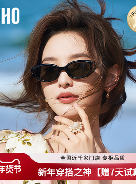 LOHO太阳镜2025新款墨镜女款复古gm小框时尚猫眼DADA防晒高级感