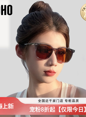 LOHO墨镜女款2026新款潮流时尚GM小框偏光茶色防晒紫外线太阳眼镜