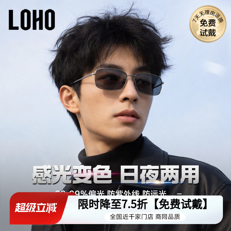LOHO日夜两用驾驶镜夜间开车专用夜视防远光变色男女眼镜近视HUD