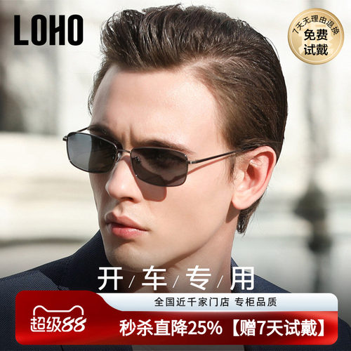 眼镜LOHO开车防紫外线简约男方框