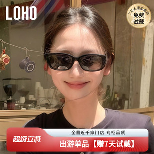 LOHO墨镜女款 复古大脸显瘦高级感太阳镜防晒紫外线gm方框 猫眼新款