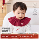 babylove婴幼儿纯棉纱布围嘴新年红色宝宝口水巾新生儿防吐奶围兜