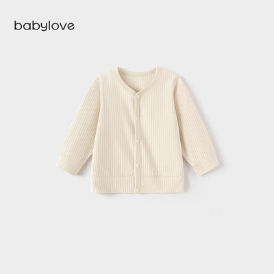 babylove宝宝开衫春秋长袖婴幼儿外套弹力外穿休闲上衣简约百搭 — 1