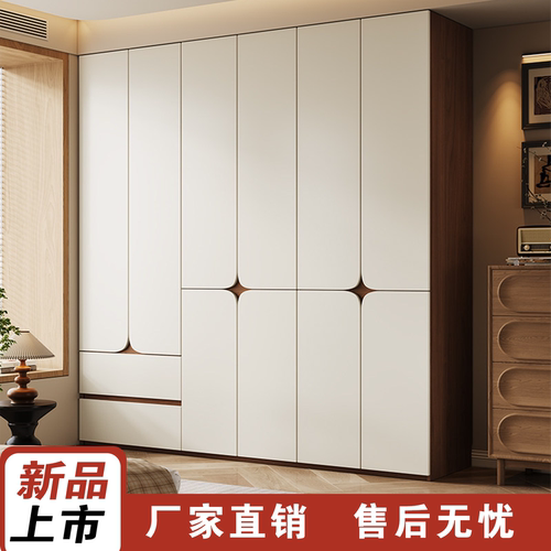 现代简约风衣柜家用卧室小户型适用免拉手分段式储物柜成品大衣橱