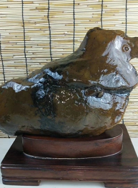 天然水冲奇石摆件办公室客厅桌面装饰品天然原石家居好物乔迁礼物