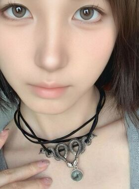 暗黑复古原宿哥特风多层灵蛇锁骨链亚文化摇滚cos简约短款锁骨链