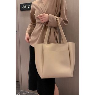 PU简约大容量大方包女士托特包单肩斜挎女包 新款