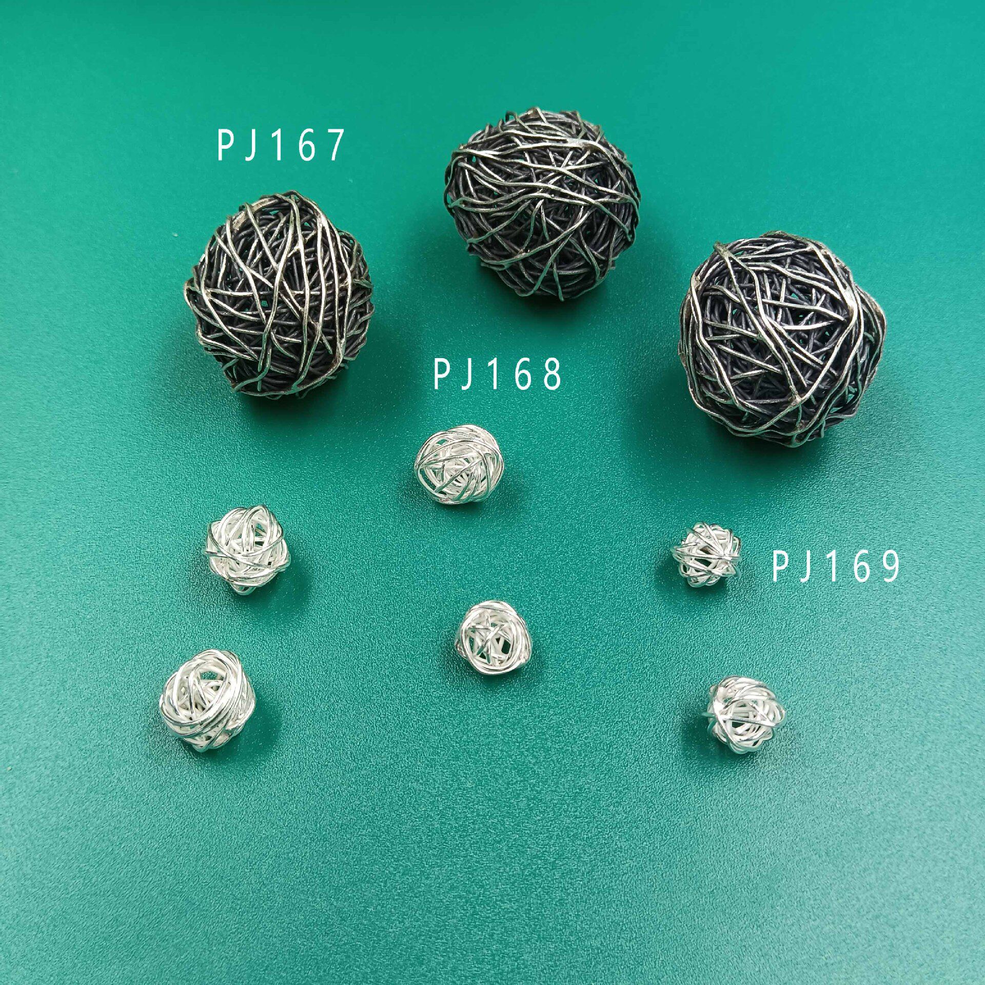 泰像银手链diy串珠清迈手工配件女925纯银圆球隔珠银丝线球毛线球