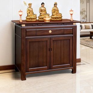 实木玄关柜家用新中式一体佛柜关公供桌客厅供奉神台贡桌观音佛台