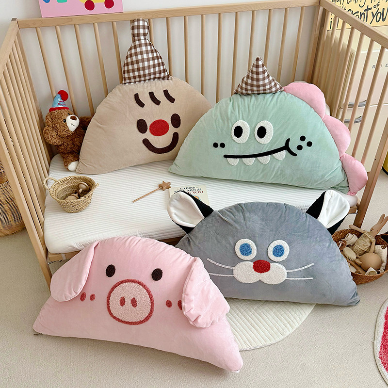 ins儿童房丽丝绒大眼睛小丑床头大靠背飘窗抱枕靠垫靠枕可拆洗,居家布艺,床头靠垫,淘宝优惠券,粉丝福利购,淘宝优惠卷