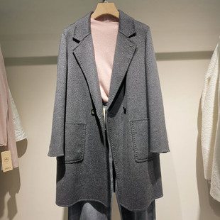 双面羊绒大衣纯色高级感韩系2025秋冬女新款 羊毛呢外套 宽松中长款
