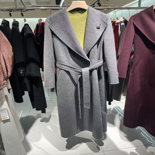 气质大翻领双面羊绒高级感外套2025秋冬女大衣 韩版 商场同款 中长款