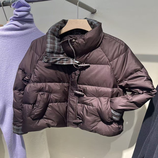 新款 043R008商场同款 女外套 羽绒服2025冬季 休闲立领短款 时尚 韩版