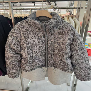 立领小个子羽绒服2025冬新款 印花短款 女外套 时尚 007R961商场同款