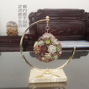 包邮 家居酒柜桌面摆件原创手工铁艺电镀工艺 创意多肉造型花器欧式
