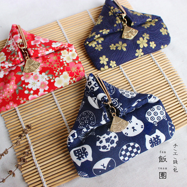 日式手作礼物零钱包和风小物公交卡硬币包迷你女日式三角包
