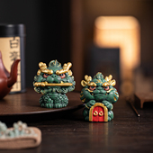 萌龙九子睚眦狴犴蒲牢国潮桌面摆件招财吉祥物客厅办公室书房装 饰