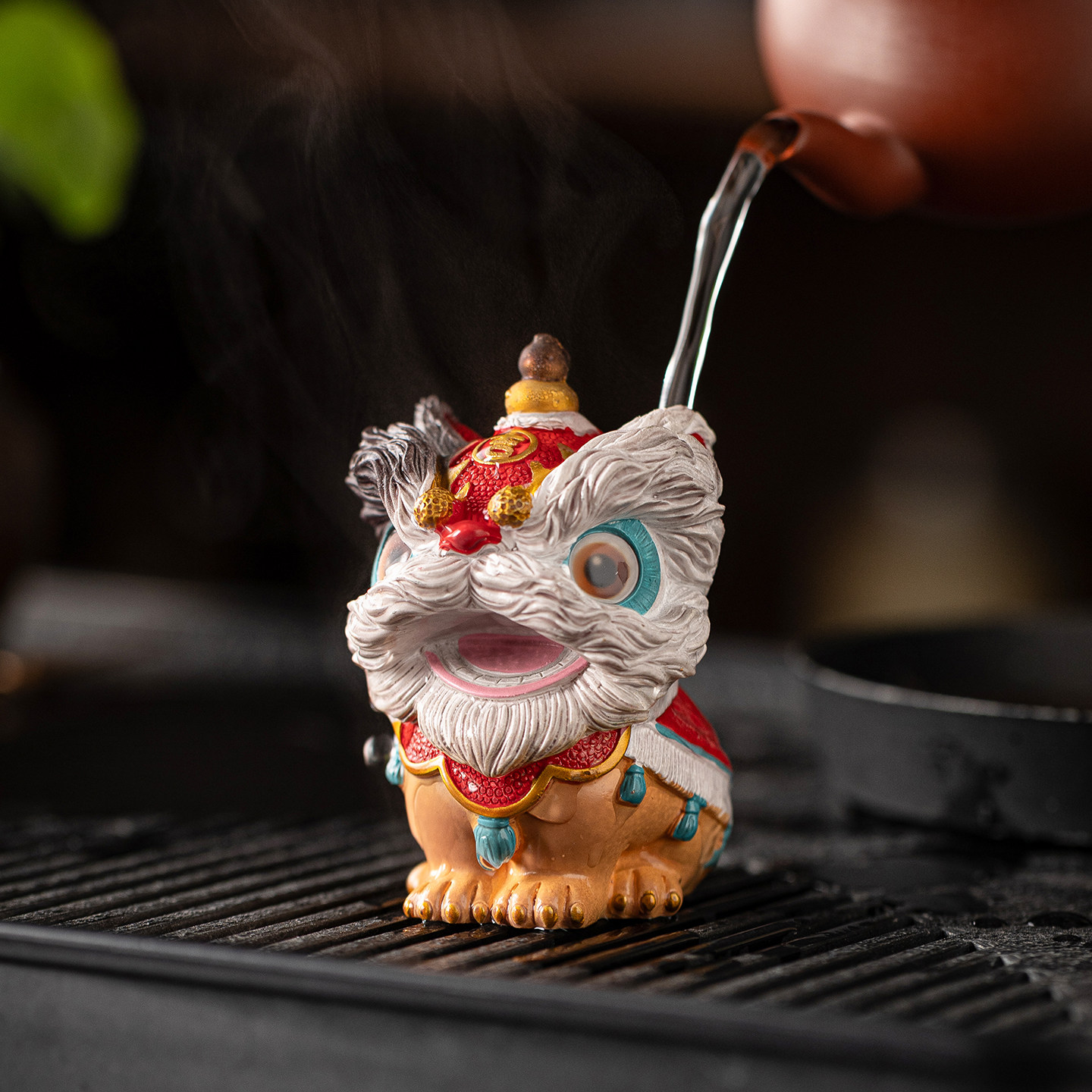 可爱醒狮变色茶宠茶玩摆件功夫茶具配件创意潮玩茶桌茶盘茶台装饰