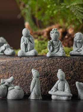 青砂石造景国潮盆栽小摆件李白